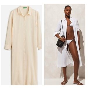 J. Crew Long Gauze Beach Shirt Size Small